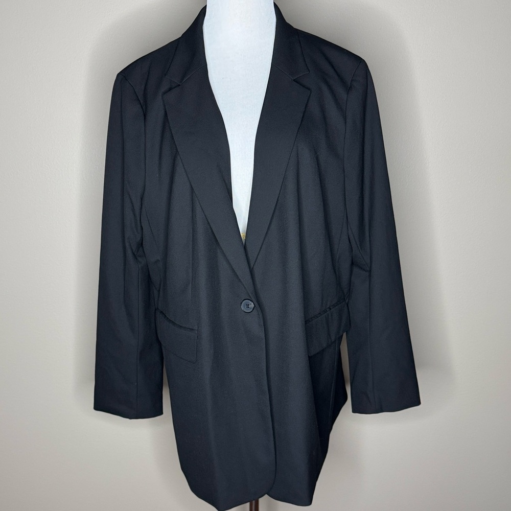H & M womens black suit jacket blazer size XL
